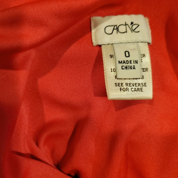 Cache designer brand RED dress contour bodycon with bead detailing / zipper, S - Picture 3 of 14